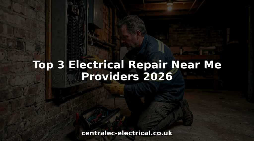 Electrician inspecting home electrical panel
