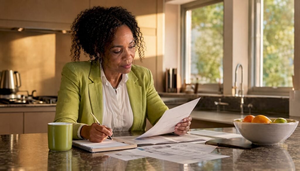 Woman comparing electrician rewiring quotes